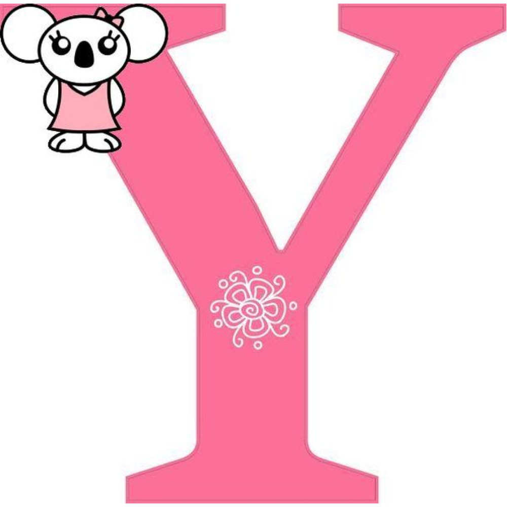 "Y" betű matrica, pink "Y" betű matrica, pink