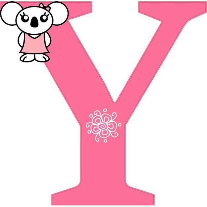 "Y" betű matrica, pink