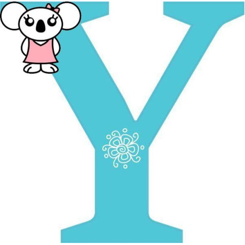 "Y" betű matrica, türkiz