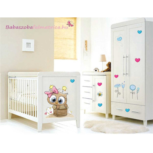 Ajándék bagoly kislány gyerekszoba faldekoráció