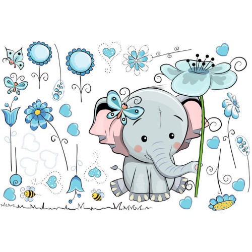 Kisfiú elefántos gyerek falmatrica