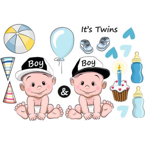 Ikrek babaszoba falmatrica