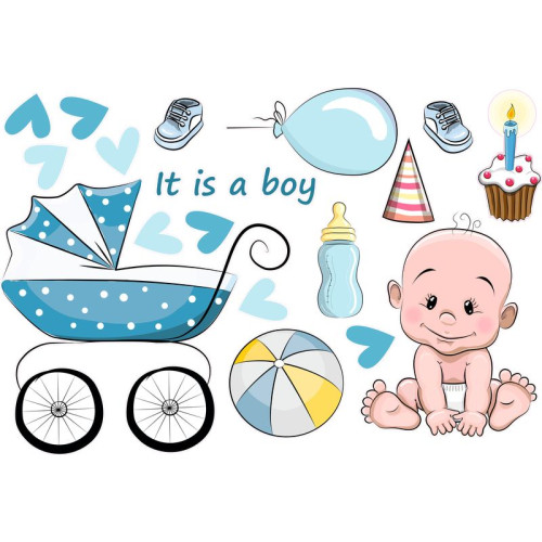 Kisbaba babakocsival babaszoba matrica