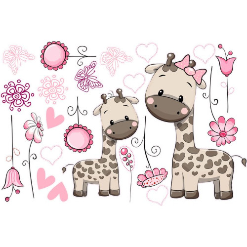 Zsiráf kislány babaszoba falmatrica