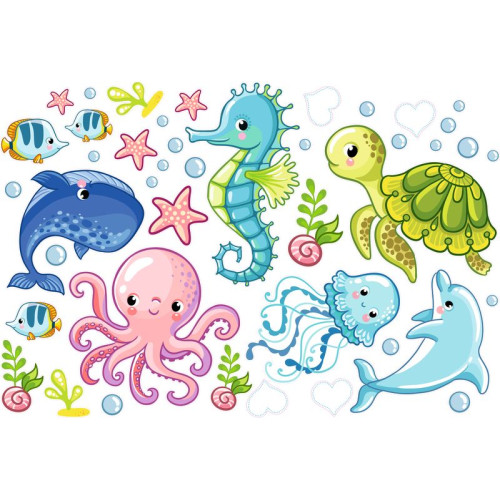 Tenger állatai babaszoba falmatrica