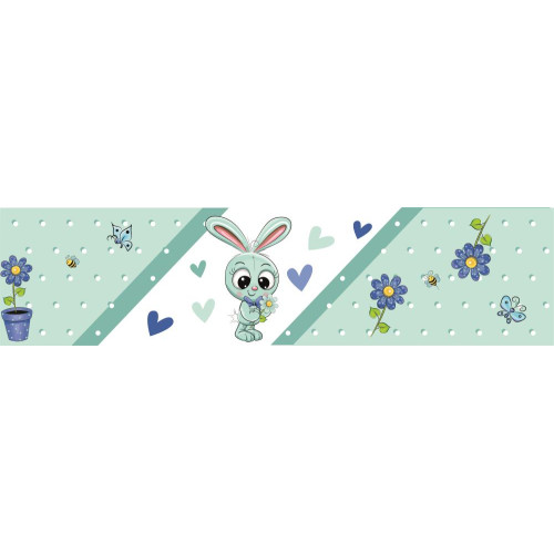 Menta, türkiz nyuszis kisfiú bordűr