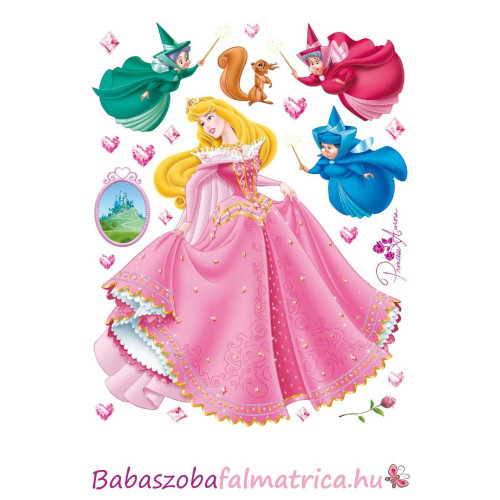 Csipkerózsika kislány falmatrica