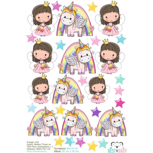 Unikornis, Hercegnő kerékpár matrica