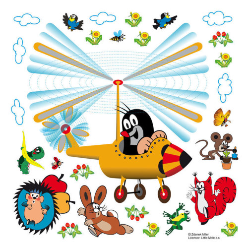 Kisvakond és a helikopter babaszoba falmatrica