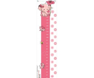 Rózsaszín elefántos magasságmérő falmatrica