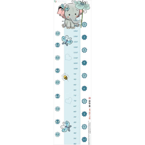 Elefántos magasságmérő falmatrica