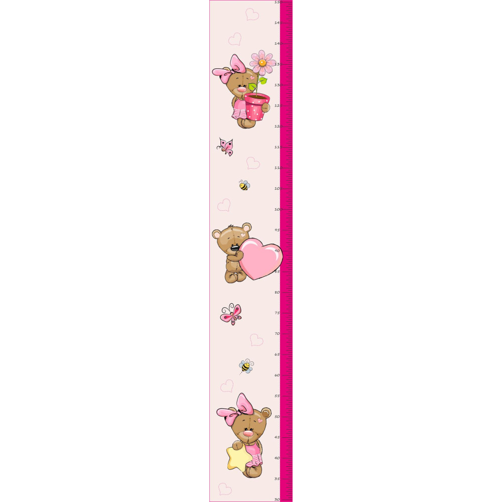 Maci kislány magasságmérő falmatrica, 120 cm