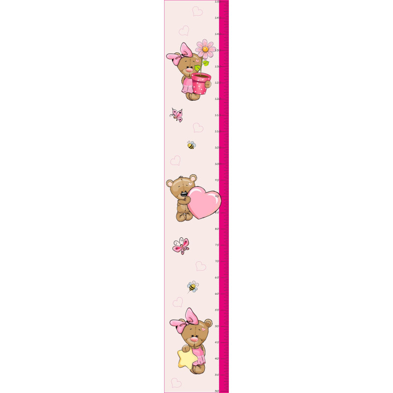 Maci kislány magasságmérő falmatrica, 120 cm