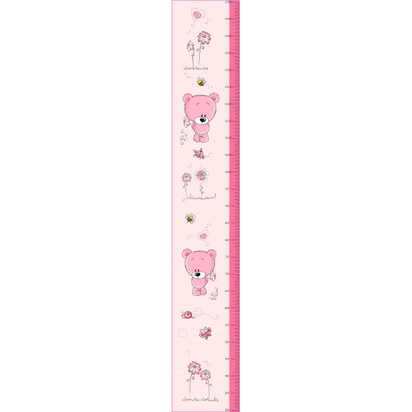 Pink macis magasságmérő falmatrica