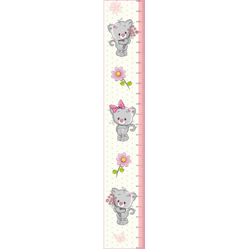 Cicás, pöttyös magasságmérő falmatrica