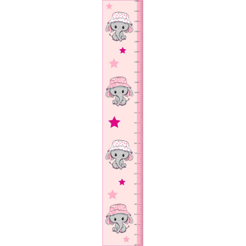 Elefántos magasságmérő falmatrica, lány