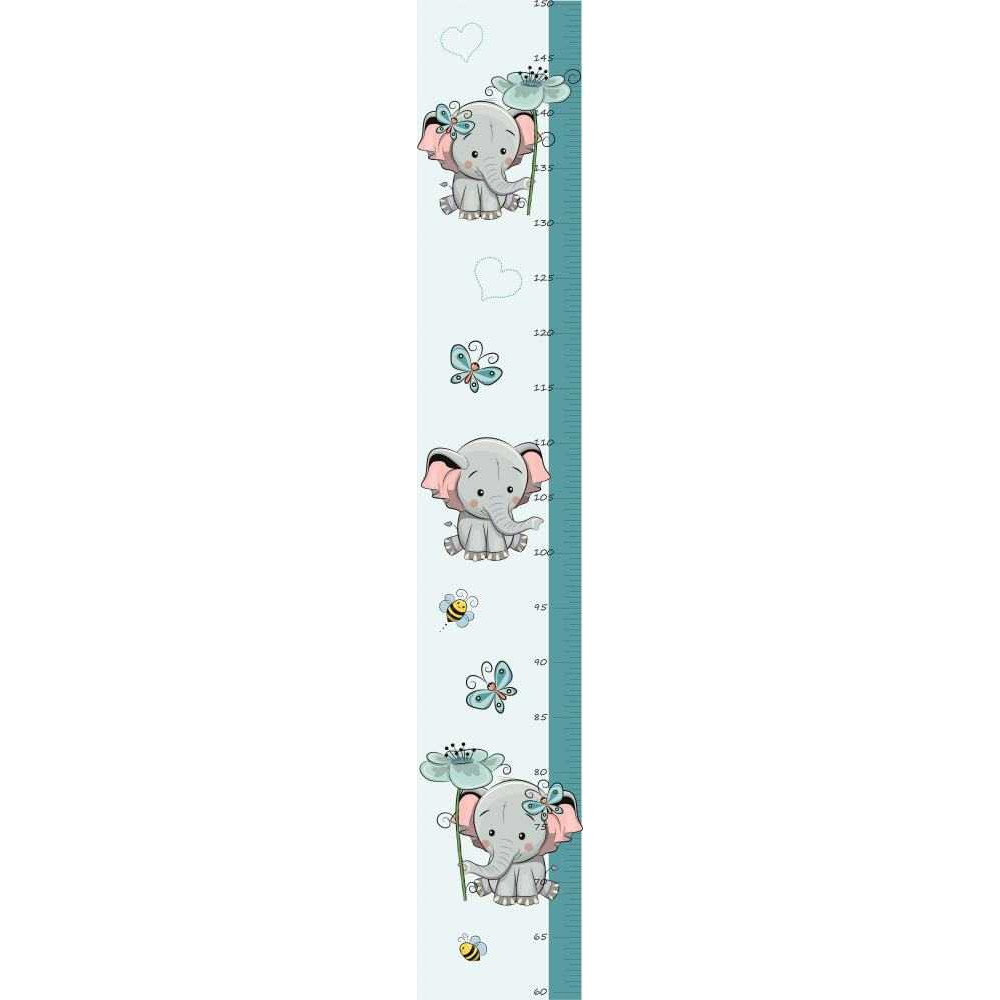 Elefánt kisfiú magasságmérő falmatrica, 120 cm