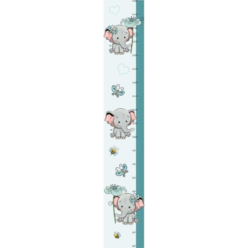 Elefánt kisfiú magasságmérő falmatrica, 120 cm