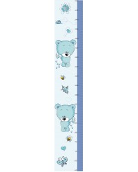 Kék macis magasságmérő falmatrica
